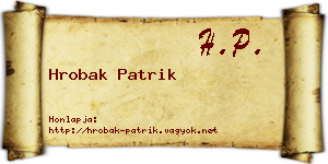 Hrobak Patrik névjegykártya